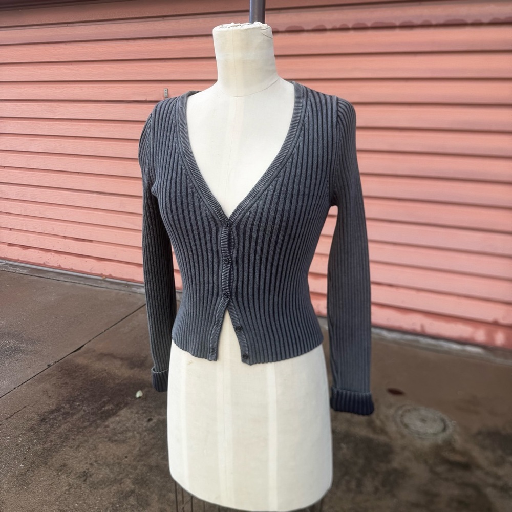 Gray Ribbed Women's Sweater